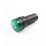 Green AC/DC12V 16mm AD16-16SM LED Signal Indicator Built-in Buzzer