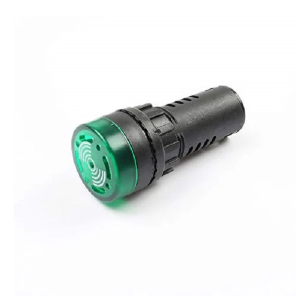 Green AC/DC36V 16mm AD16-16SM LED Signal Indicator Built-in Buzzer