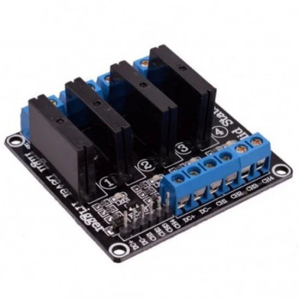 4 Channel 3-24V Relay Module Solid State Low Level SSR DC Control DC with Resistive Fuse