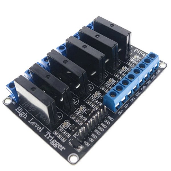6 Channel 3-24V Relay Module Solid State High Level SSR DC Control DC with Resistive Fuse