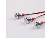 White 3-9V 12mm LED Metal Indicator Light with 15CM Cable