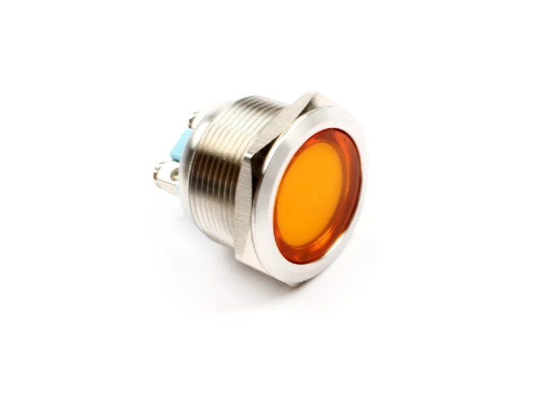 Yellow 10-24V 22mm LED Metal Indicator Light