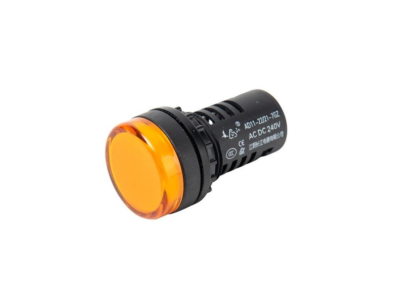 Yellow AC220V 16mm AD16-16E LED Power Pilot Signal Indicator Light Lamp