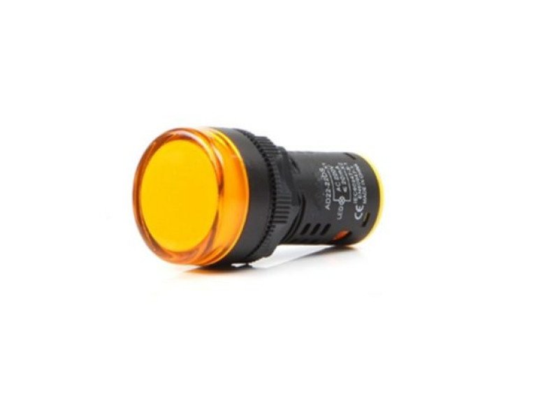 Yellow AC220V 22mm AD16-22DS LED Power Pilot Signal Light Lamp