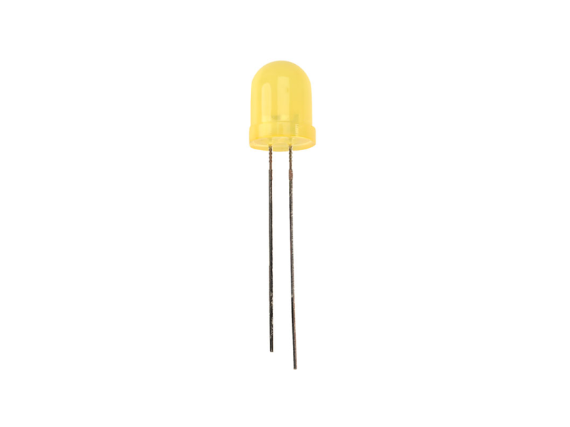 Yellow Round LED Diffused 8mm DIP (Pack of 5)