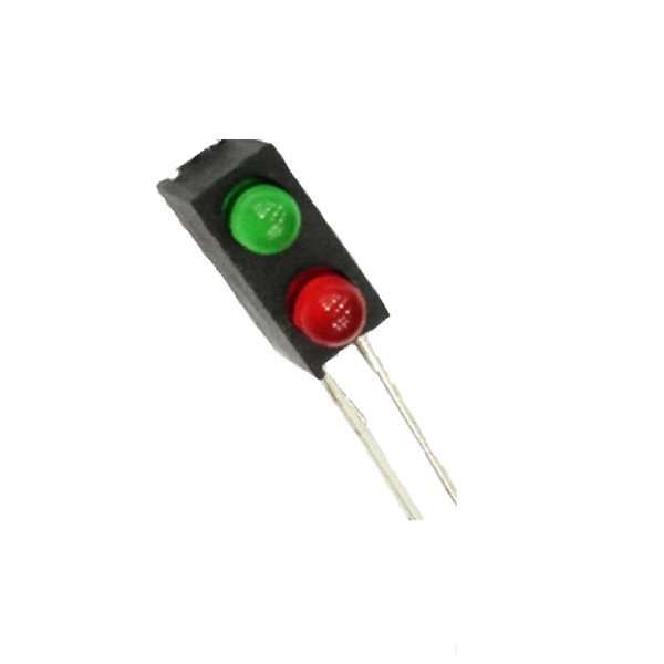 3MM Double Hole LED Light Holder with Light Green+Red (pack of 10)