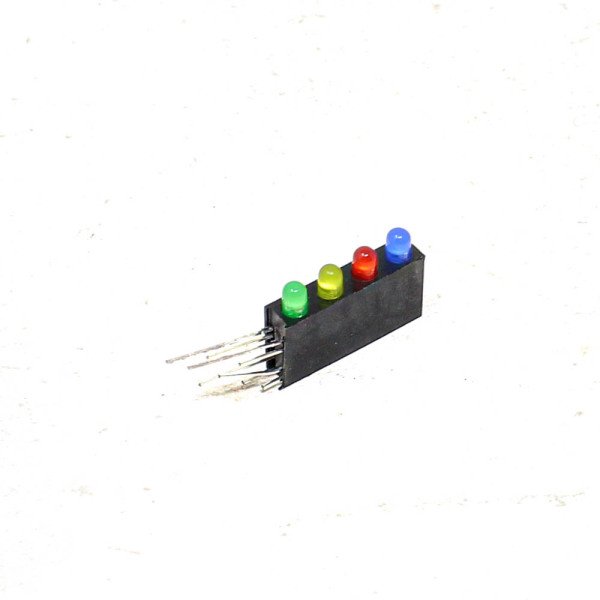 3MM Four Hole Lamp Holder with Light （Blue+Red+Yellow+Green Left + Right -）(Pack of 5)