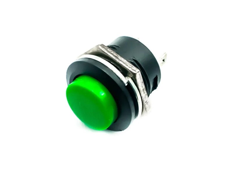 Green R13-507 16MM 2PIN Momentary Self-Reset Round Cap Push Button Switch (Pack Of 2)