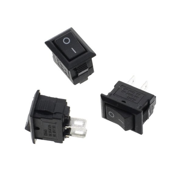 KCD11 AC 250V 3A 2 Pin SPST Snap in Mini Boat Rocker Switch (Pack of 10)