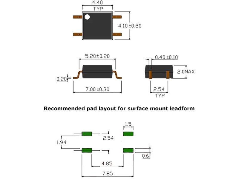 PC817 SMD Transistor Output Optocoupler (Pack of 5 ICs)