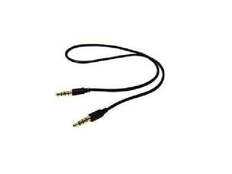 Audio Cable - 12 Inch - 3.5mm - AUX Cord for car TV or Phone - Male to Male - Black