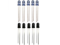IR Led Blue / Transmitter and Photodiode Black / Receiver Pair 5mm (Pack of 5 pair)