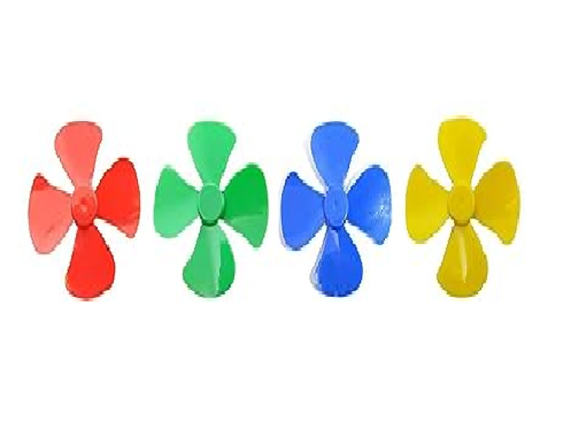 Mini Fan Plastic Dc Motor Propeller Mini Fan Blade 4 Wing Propeller for DIY Projects (Pack of 4)