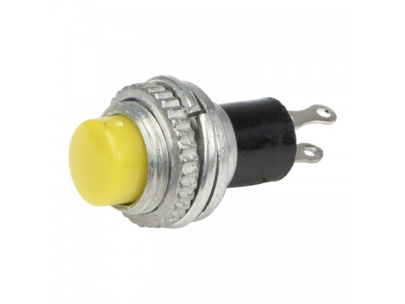 Yellow DS-314 10MM Lock- Free Momentary Self- Reset Small Push Button Switch (Pack of 2)